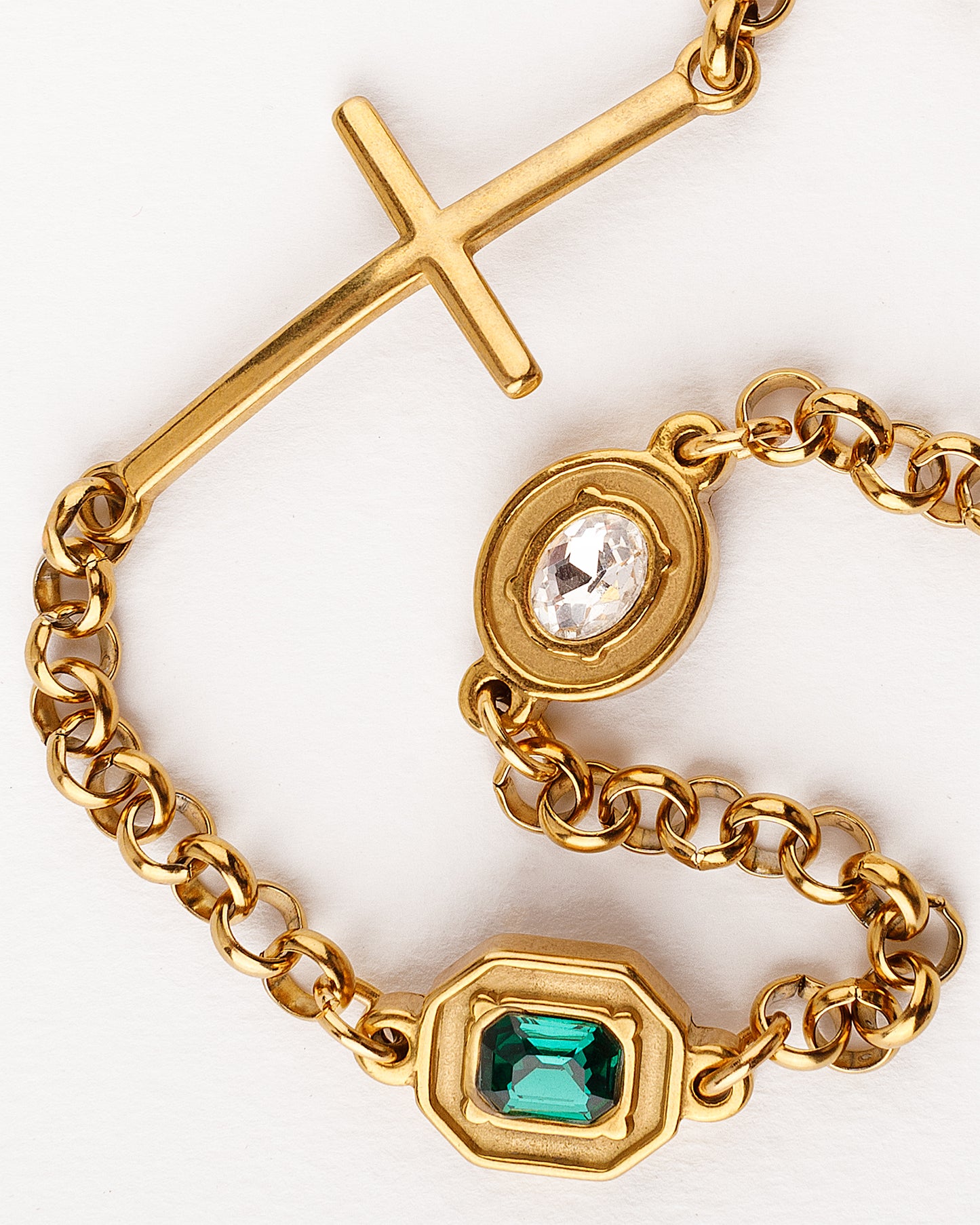 Cross Chain Choker Necklace - Long