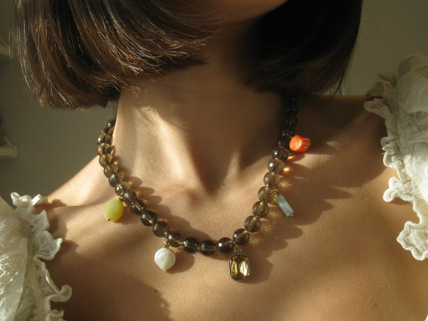 Faceted Smoky Quartz Necklace