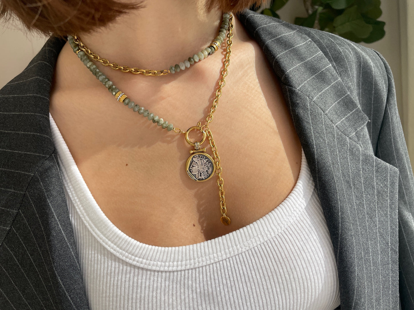 Labradorite Rondelle Necklace