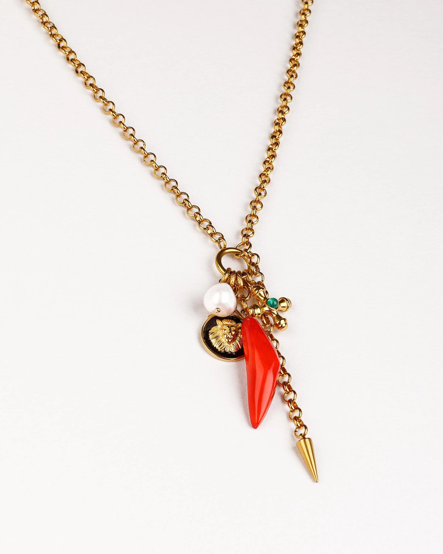 Red Coral Chain Necklace