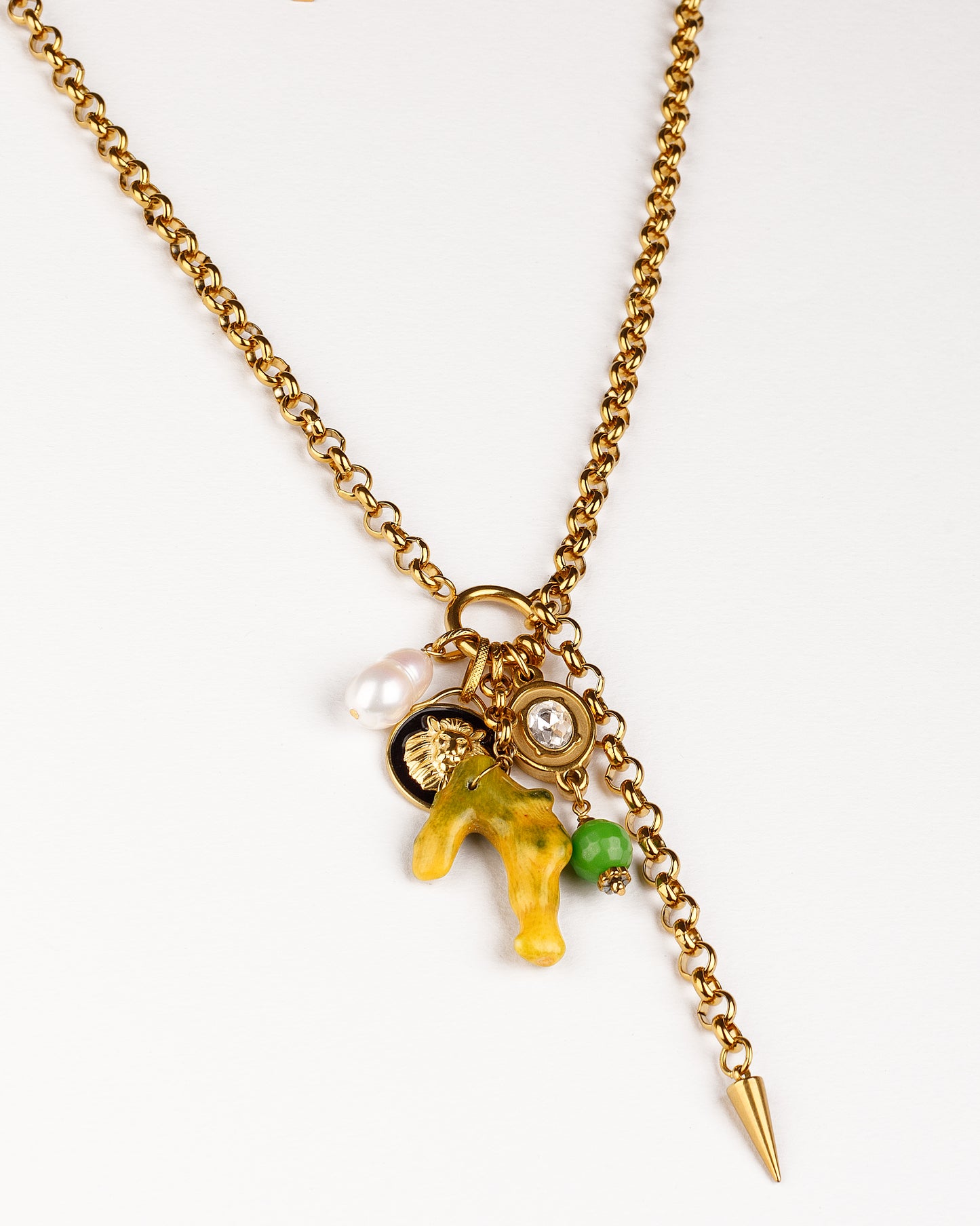 Green Coral Chain Necklace