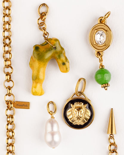 Green Coral Chain Necklace