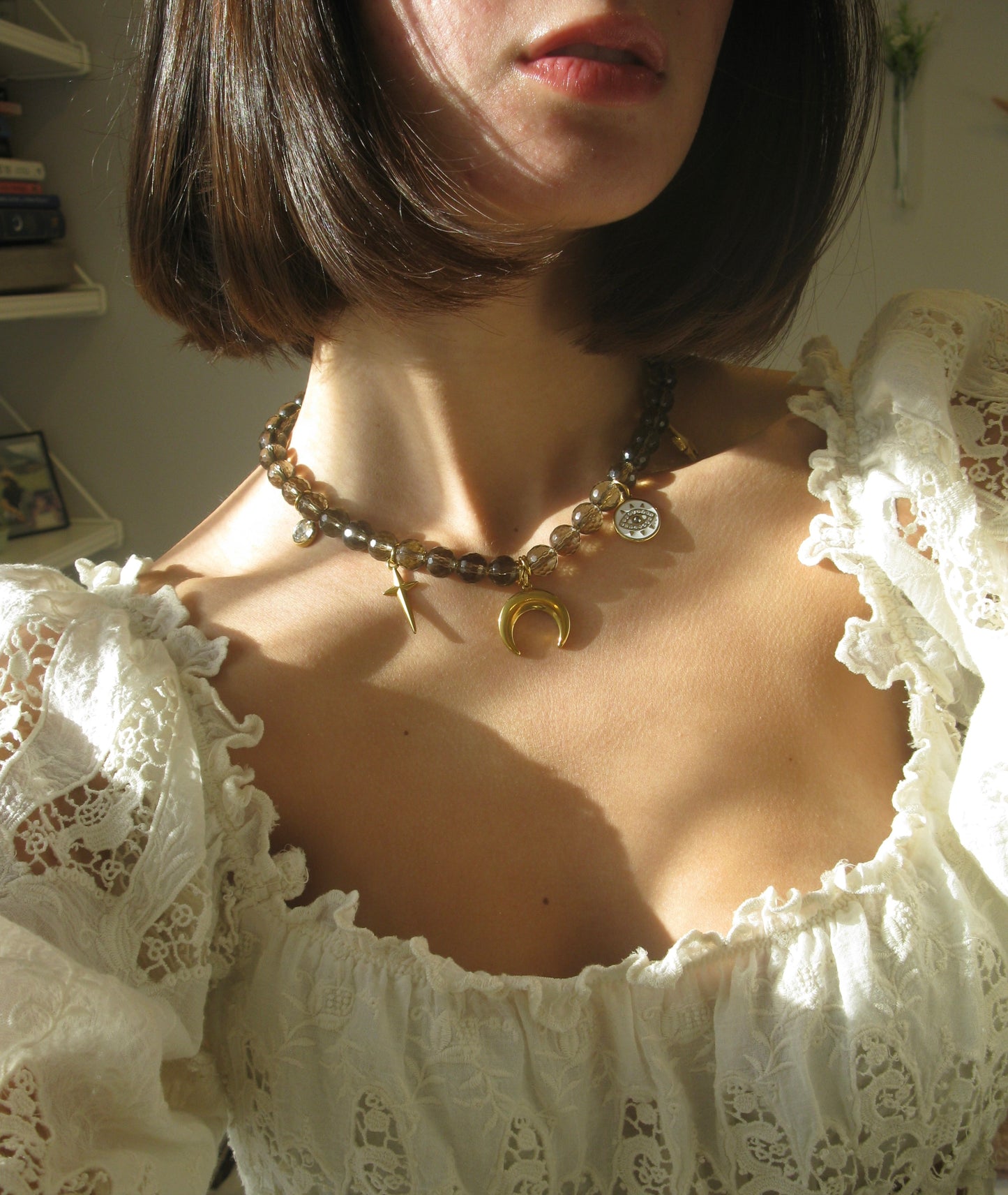 Faceted Smoky Quartz Talisman Necklace