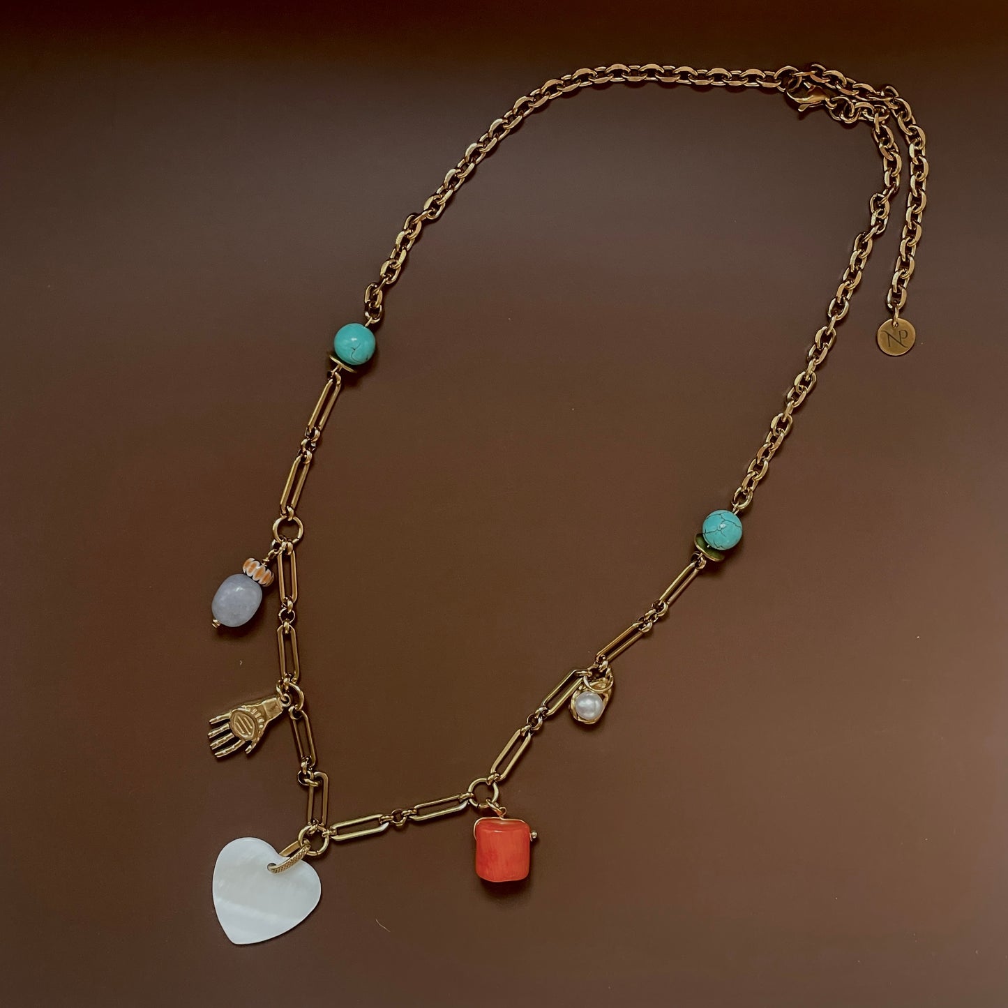 Paperclip Chain Charm Necklace