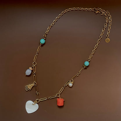 Paperclip Chain Charm Necklace