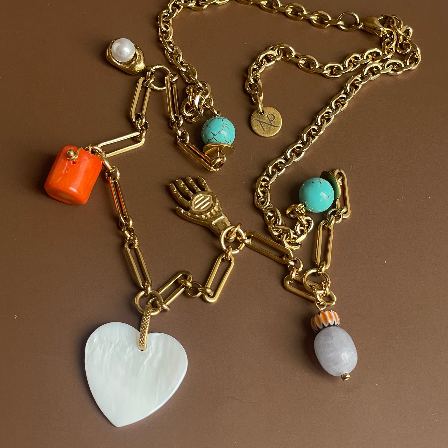 Paperclip Chain Charm Necklace