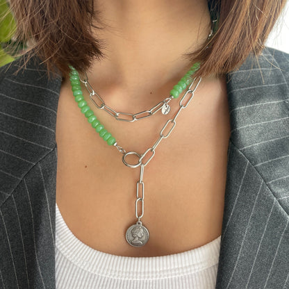 Paperclip Chain Lariat Necklace