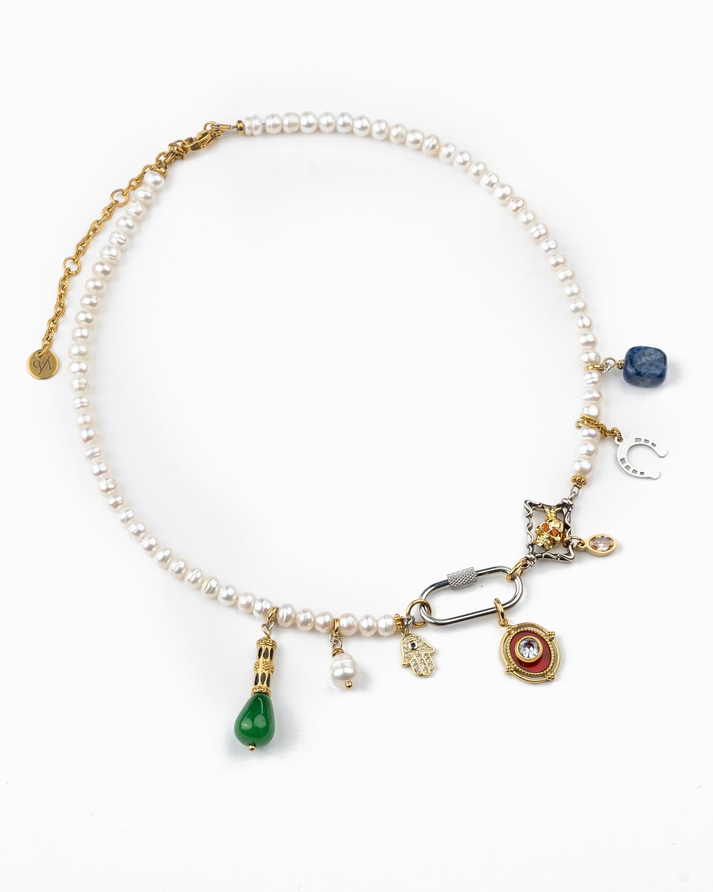 Pearl Phantom Multi Charm Necklace