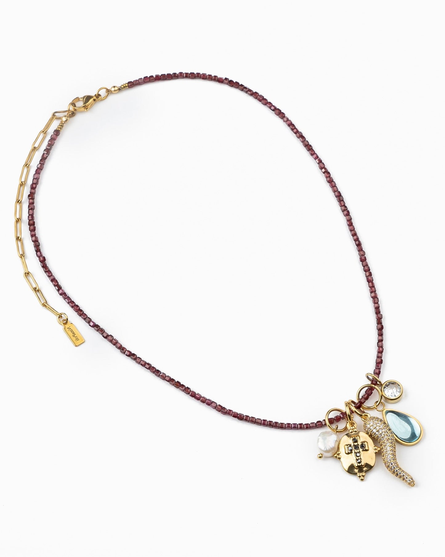 Garnet Mood Charm Necklace