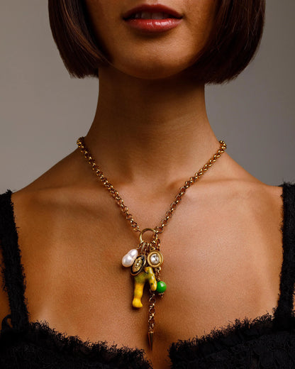 Green Coral Chain Necklace